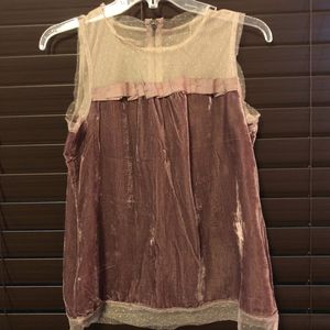 Beautiful Velvet and Mesh / Lace Top